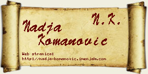 Nadja Komanović vizit kartica